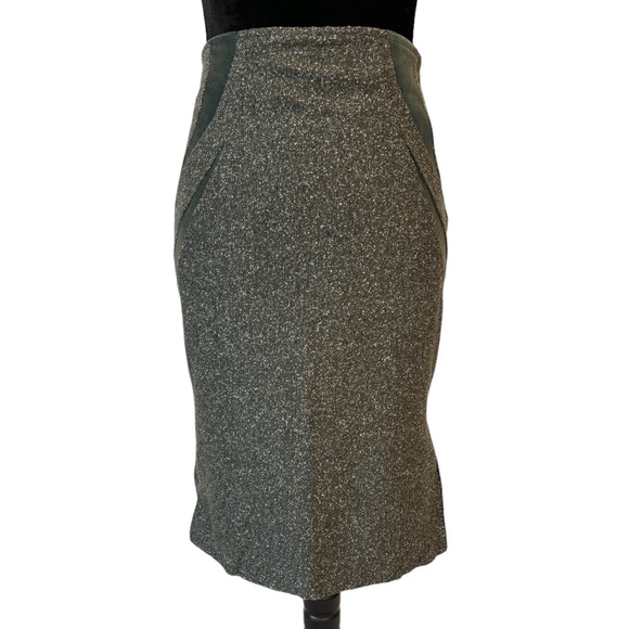 Gina Mantelli Deep Green Tweed Skirt Size 10 - Picture 1 of 7